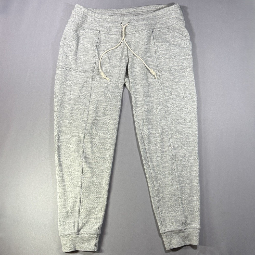 prAna Herringbone Knit Joggers Grey Drawstring Pants W43170229 Women Small